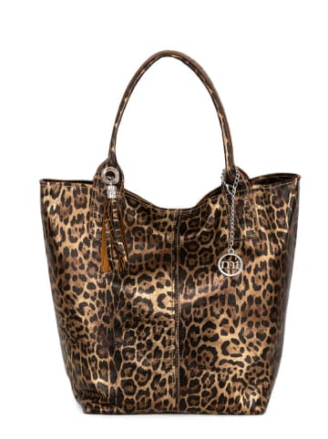Mia Tomazzi Leder-Shopper "Barozzi" in Braun - (B)31 x (H)36 x (T)20 cm