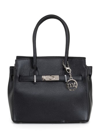 Mia Tomazzi Leder-Henkeltasche "Fraccaroli" in Schwarz - (B)24 x (H)21 x (T)12 cm