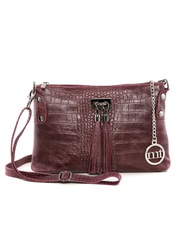 Mia Tomazzi Leren schoudertas "Abano" rood/bruin - (B)23 x (H)16 x (D)2 cm