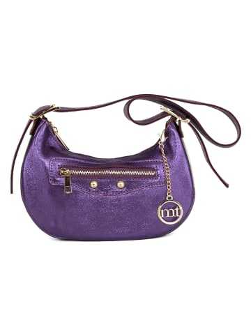 Mia Tomazzi Leder-Schultertasche "Beroldo" in Lila - (B)35 x (H)15 x (T)6,6 cm