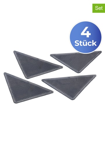 Maximex 2-delige set: antislip tapijthoeken zwart - 2x 4 stuks