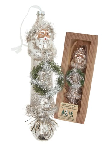 Krebs Glas Lauscha Kerstboomornament "Santa" zilverkleurig - (L)25 cm