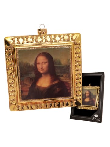 Krebs Glas Lauscha Christbaumornament ''Mona Lisa Kunstwerk'' in Gold - (L)15 cm