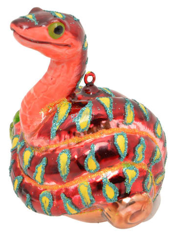 Krebs Glas Lauscha Kerstboomornament "Slang" oranje - (L)9 cm