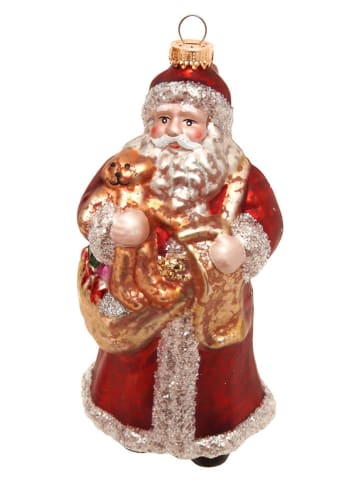 Krebs Glas Lauscha Kerstboomornament "Santa" rood - (L)17 cm