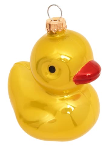 Krebs Glas Lauscha Ozdoba choinkowa w kolorze żółtym - dł. 7 cm