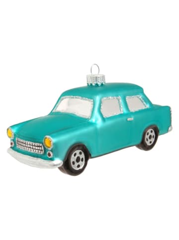 Krebs Glas Lauscha Kerstboomornament "Trabant" turquoise - (L)11 cm