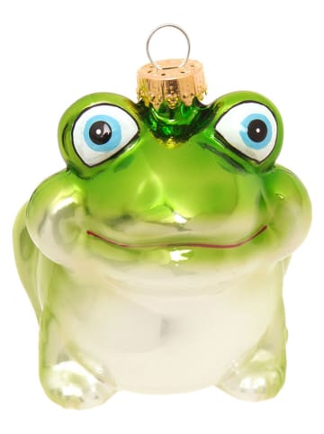 Krebs Glas Lauscha Kerstboomornament "Kikker" groen - (L)8 cm
