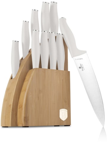 Berlinger Haus 10tlg. Küchenmesser-Set im Block in Hellbraun/ Creme