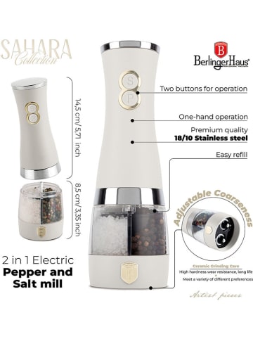 Berlinger Haus Elektrische peper-/zoutmolen crème