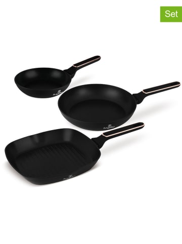 Berlinger Haus 3tlg. Pfannen-Set "Black Rose Collection" in Schwarz