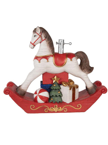 Clayre & Eef Weihnachtsbaumständer in Rot/ Weiß - (B)73 x (H)61 x (T)21 cm 