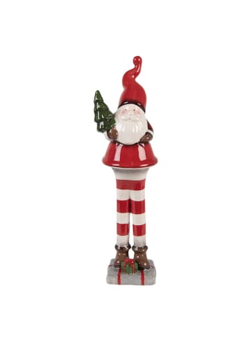 Clayre & Eef Figurka dekoracyjna w kolorze czerwono-białym - wys. 30 cm