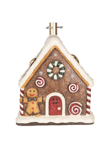Clayre & Eef Stojak w kolorze jasnobrązowym ze wzorem na choinkę - 37 x 47 x 26 cm