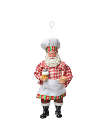 Clayre & Eef Dekoanhänger "Weihnachtsmann" in Bunt - (H)17 cm