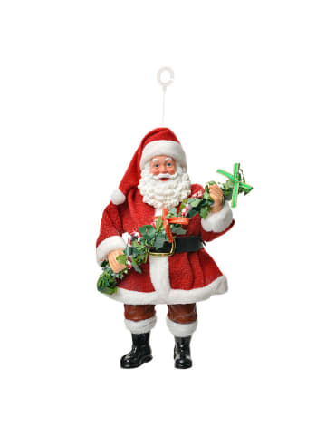 Clayre & Eef Dekoanhänger "Weihnachtsmann" in Rot - (H)17 cm
