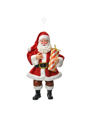 Clayre & Eef Dekoanhänger "Weihnachtsmann" in Rot - (H)17 cm