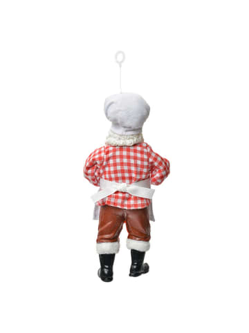 Clayre & Eef Decohanger "Kerstman" bruin/rood/wit - (H)17 cm