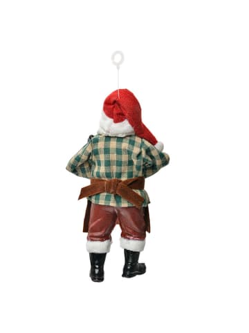 Clayre & Eef Zawieszka dekoracyjna w kolorze brązowo-czerwono-zielonym - wys. 17 cm