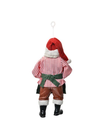 Clayre & Eef Zawieszka dekoracyjna w kolorze czerwono-zielonym - wys. 17 cm