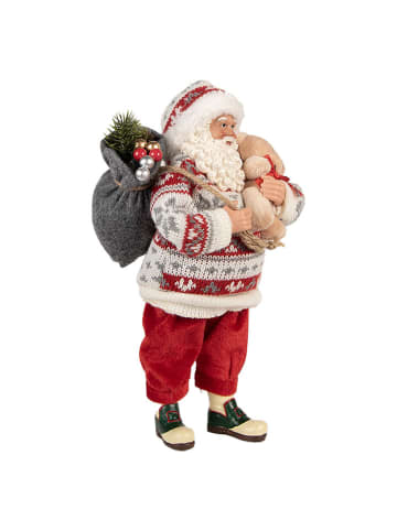 Clayre & Eef Decofiguur "Kerstman" meerkleurig - (B)13 x (H)28 cm