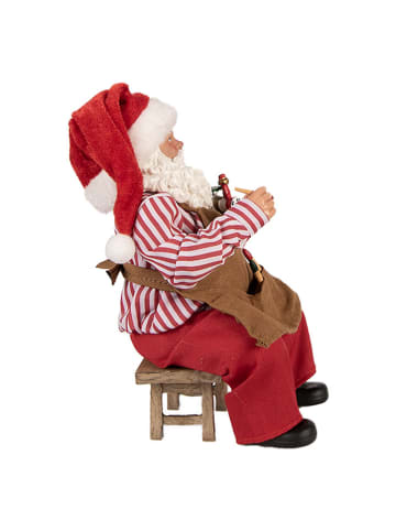 Clayre & Eef Dekofigur "Weihnachtsmann" in Rot/ Hellbraun - (B)13 x (H)28 x (T)10 cm