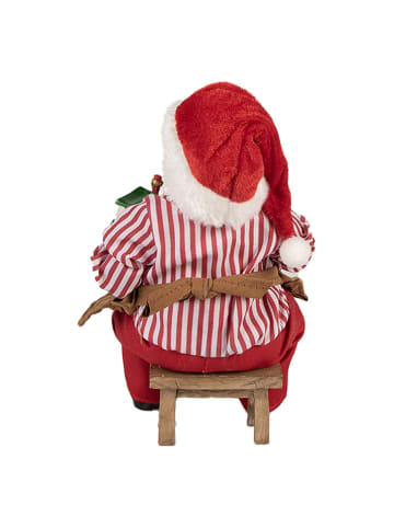 Clayre & Eef Decofiguur "Kerstman" rood/lichtbruin - (B)13 x (H)28 x (D)10 cm