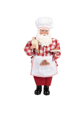Clayre & Eef Dekofigur "Weihnachtsmann" in Rot/ Weiß - (H)45 cm