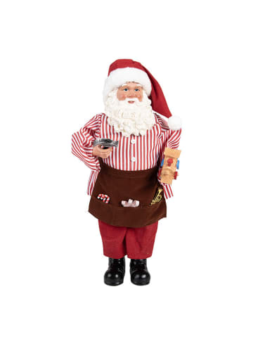Clayre & Eef Dekofigur "Weihnachtsmann" in Rot - (H)45 cm