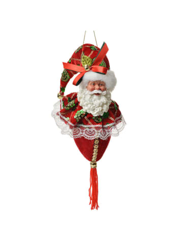 Clayre & Eef Dekoanhänger "Weihnachtsmann" in Rot - (H)35 cm