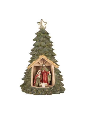 Clayre & Eef LED-Dekofigur "Weihnachtsbaum" in Grün - (H)24 x  Ø 15 cm