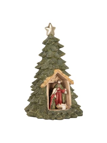 Clayre & Eef LED-Dekofigur "Weihnachtsbaum" in Grün - (H)24 x  Ø 15 cm