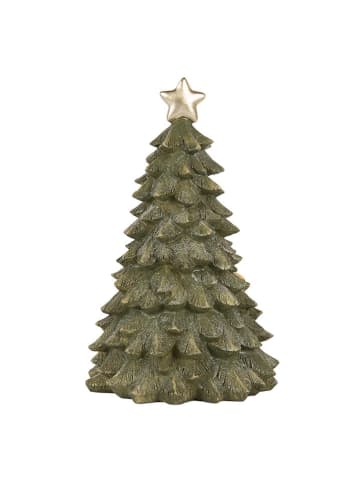 Clayre & Eef LED-Dekofigur "Weihnachtsbaum" in Grün - (H)24 x  Ø 15 cm