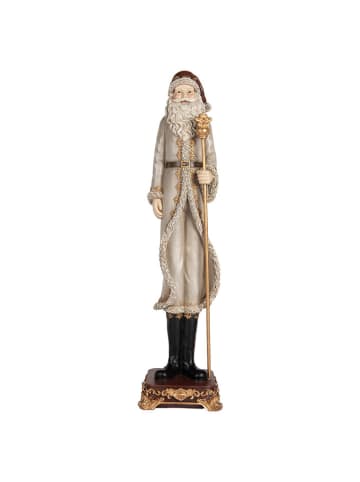Clayre & Eef Dekofigur "Weihnachtsmann" in Grau - (H)42 cm