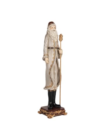 Clayre & Eef Decofiguur "Kerstman" grijs - (H)42 cm