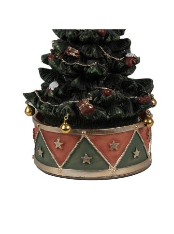 Clayre & Eef Muziekdoos "Kerstboom" groen - (H)18 x  Ø 12 cm
