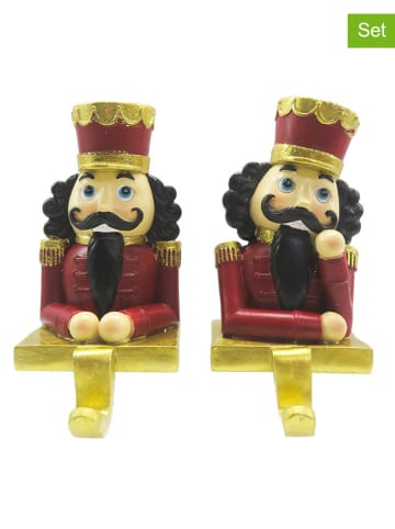 Clayre & Eef Uchwyty (2 szt.) ze wzorem na skarpety świąteczne - 7 x 12 x 6 cm