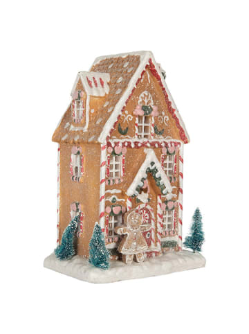 Clayre & Eef Dekoracyjny domek LED ze wzorem - 17 x 25 x 12 cm