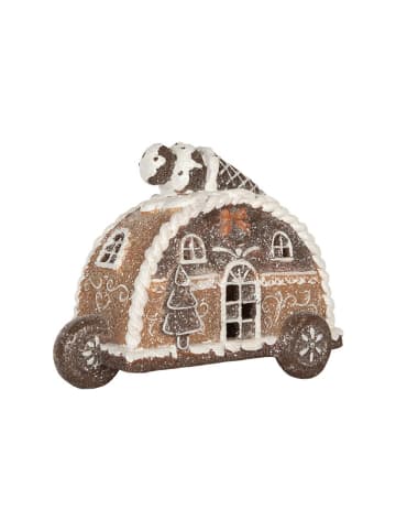 Clayre & Eef LED-Dekohaus in Hellbraun - (B)21 x (H)16 x (T)11 cm