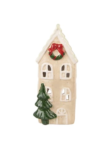 Clayre & Eef LED-Dekohaus in Beige - (B)9 x (H)20 x (T)8 cm