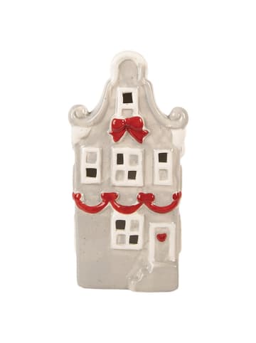 Clayre & Eef Dekoracyjny domek LED w kolorze szarym - 11 x 22 x 9 cm