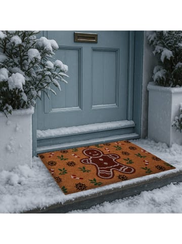 Clayre & Eef Wycieraczka w kolorze jasnobrązowym z włókna kokosowego - 45 x 75 cm