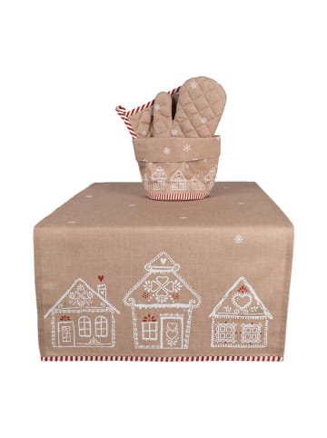 Clayre & Eef Tischläufer in Beige - (L)140 x (B)50 cm