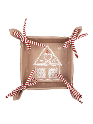 Clayre & Eef Koszyk w kolorze jasnobrązowym na pieczywo - 35 x 35 x 8 cm