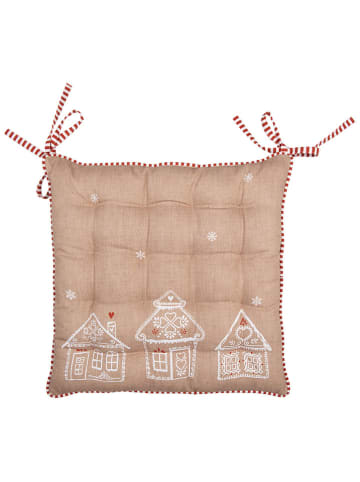 Clayre & Eef Poduszka w kolorze beżowym na krzesło - 40 x 40 cm