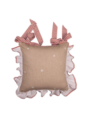 Clayre & Eef Poszewka w kolorze beżowym na poduszkę na krzesło - 40 x 40 cm