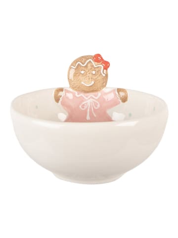 Clayre & Eef Schüssel in Weiß/ Beige - Ø 17 cm