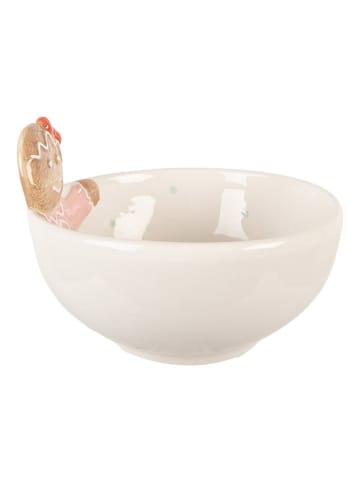 Clayre & Eef Schüssel in Weiß/ Beige - Ø 17 cm