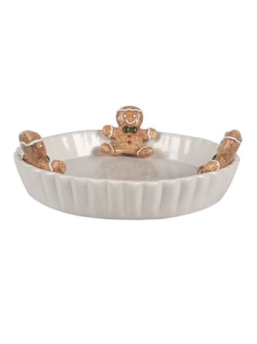 Clayre & Eef Miska w kolorze biało-jasnobrązowym do serwowania - Ø 23 cm