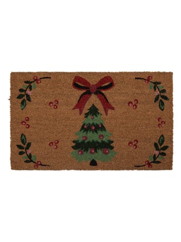 Clayre & Eef Kokosdeurmat lichtbruin/groen - (L)45 x (B)75 cm